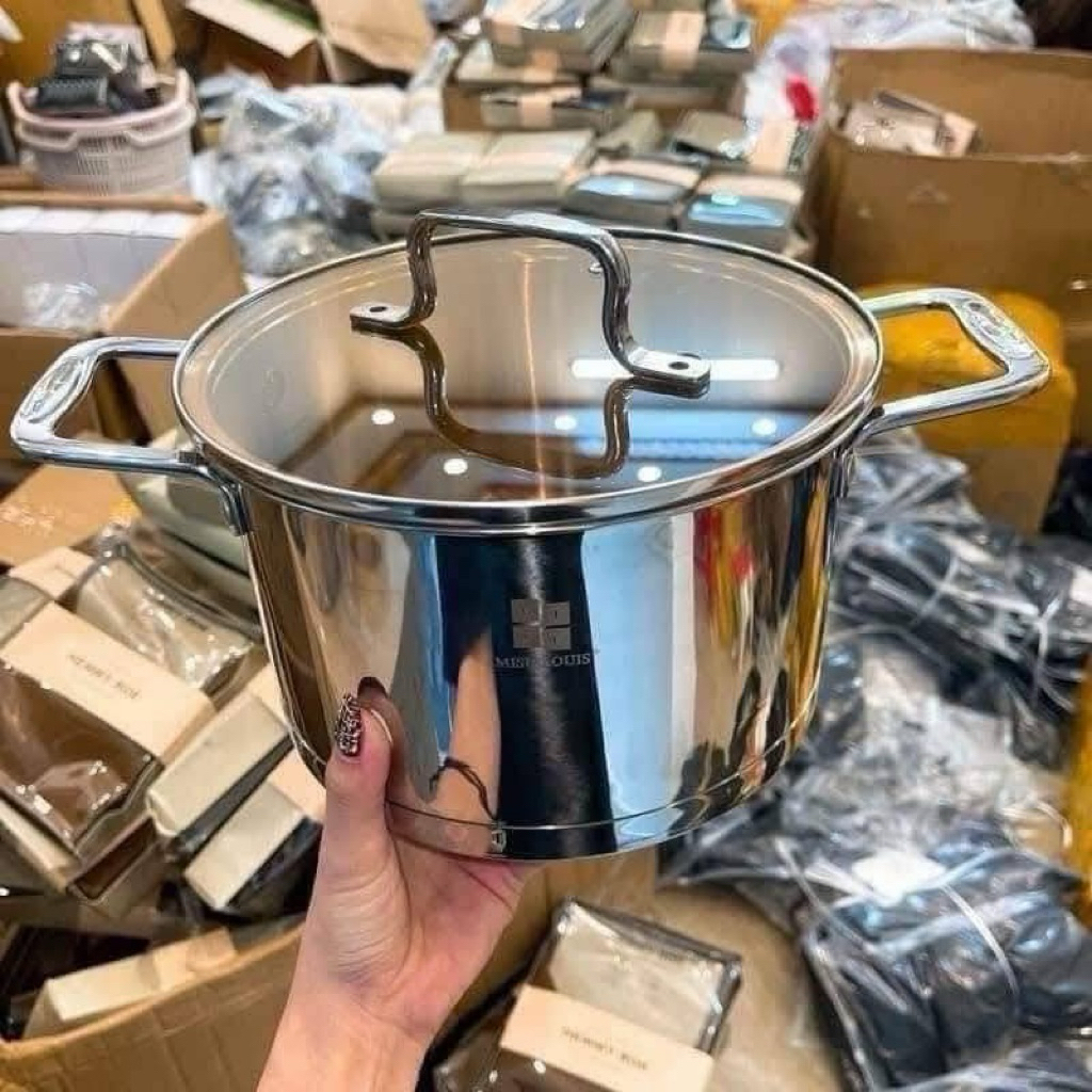 Bộ Nồi Misu 3 Món Inox Cao Cấp MISU LOUIS (MISU ĐEN)Đáy Liền Nguyên Khối 3 Đáy, Sử Dụng Mọi Loại Bếp